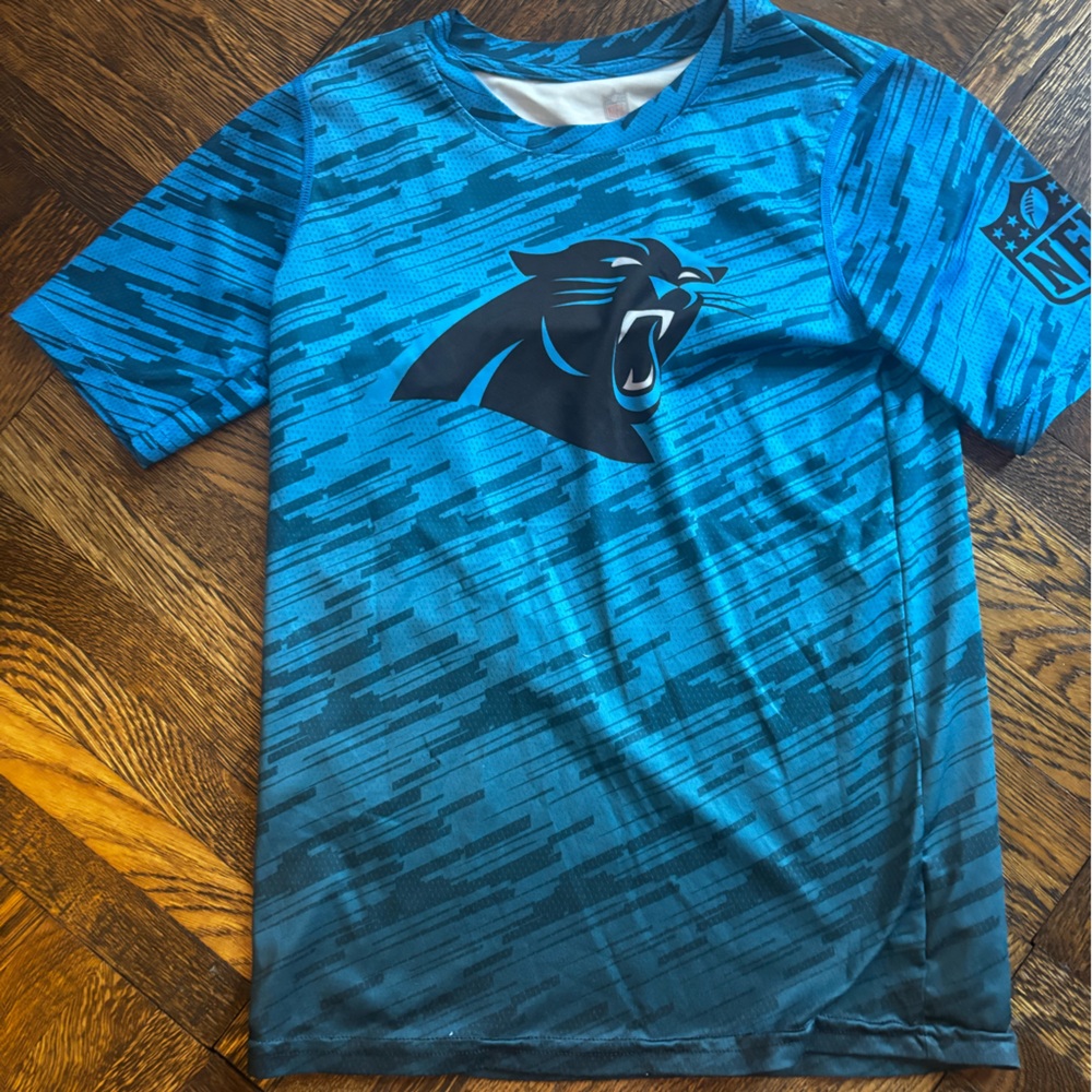 NFL Panthers Blue and Black Graphic Tee